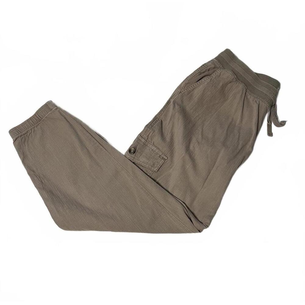 Sonoma Tan Linen Cargo Jogger Pants – Boho Coastal Utility Drawstring Trousers